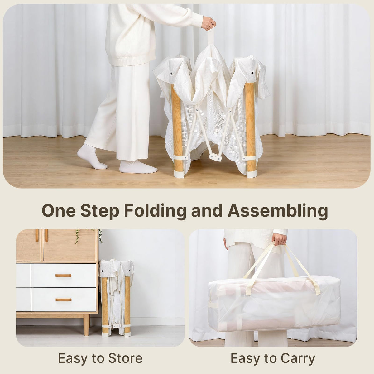 Foldable Baby Playpen with Storage Bag T636946