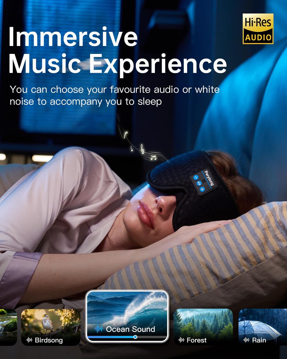 Bluetooth Sleep Mask with Headphones V1403