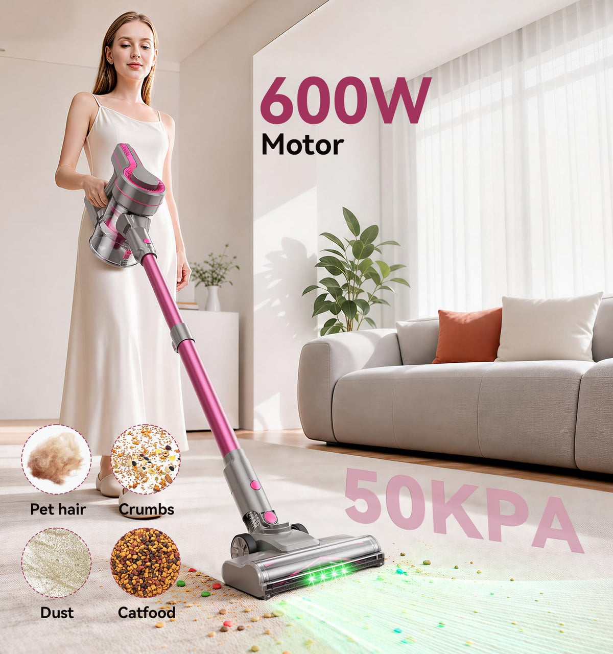 600W/50Kpa Cordless Stick Vacuum Cleaner N7443