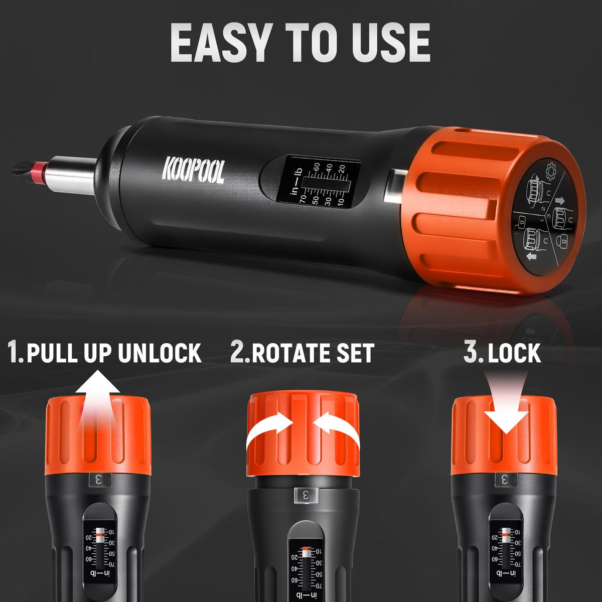 46Pcs Torque Screwdriver Set 1/4" 10-70 in-lb E76536