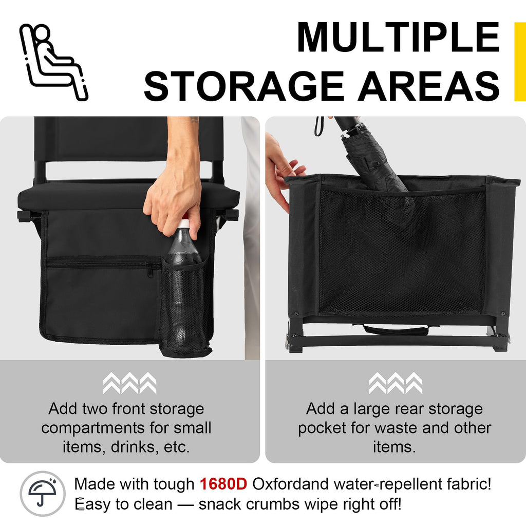 Folding Bleacher Seat with Back Support and Cushion S8992