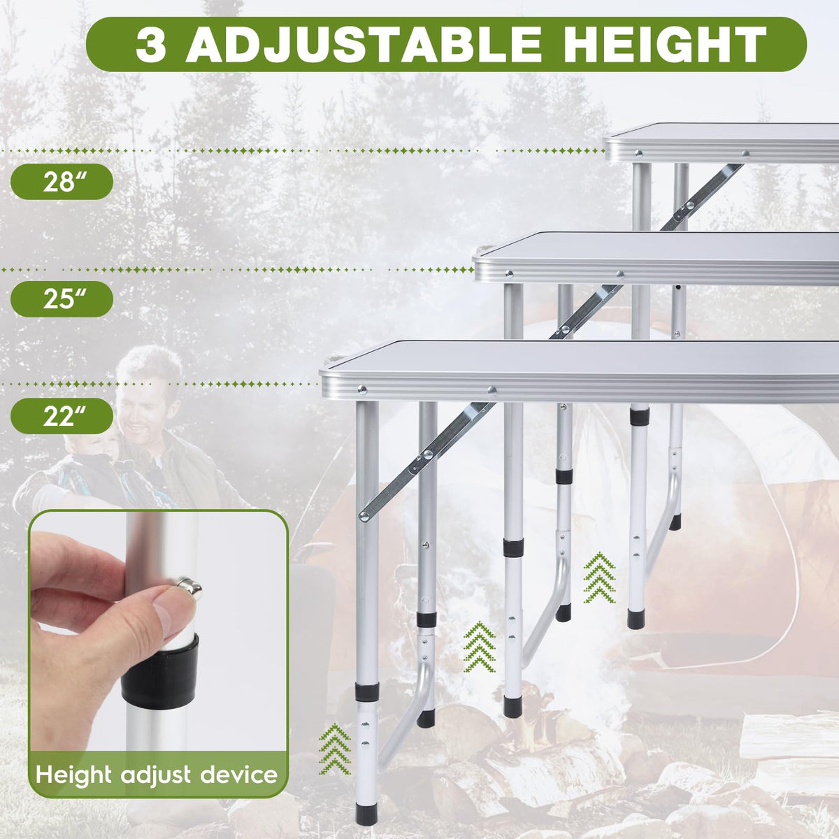 Folding Camping Table with Storage Organizer Z4226
