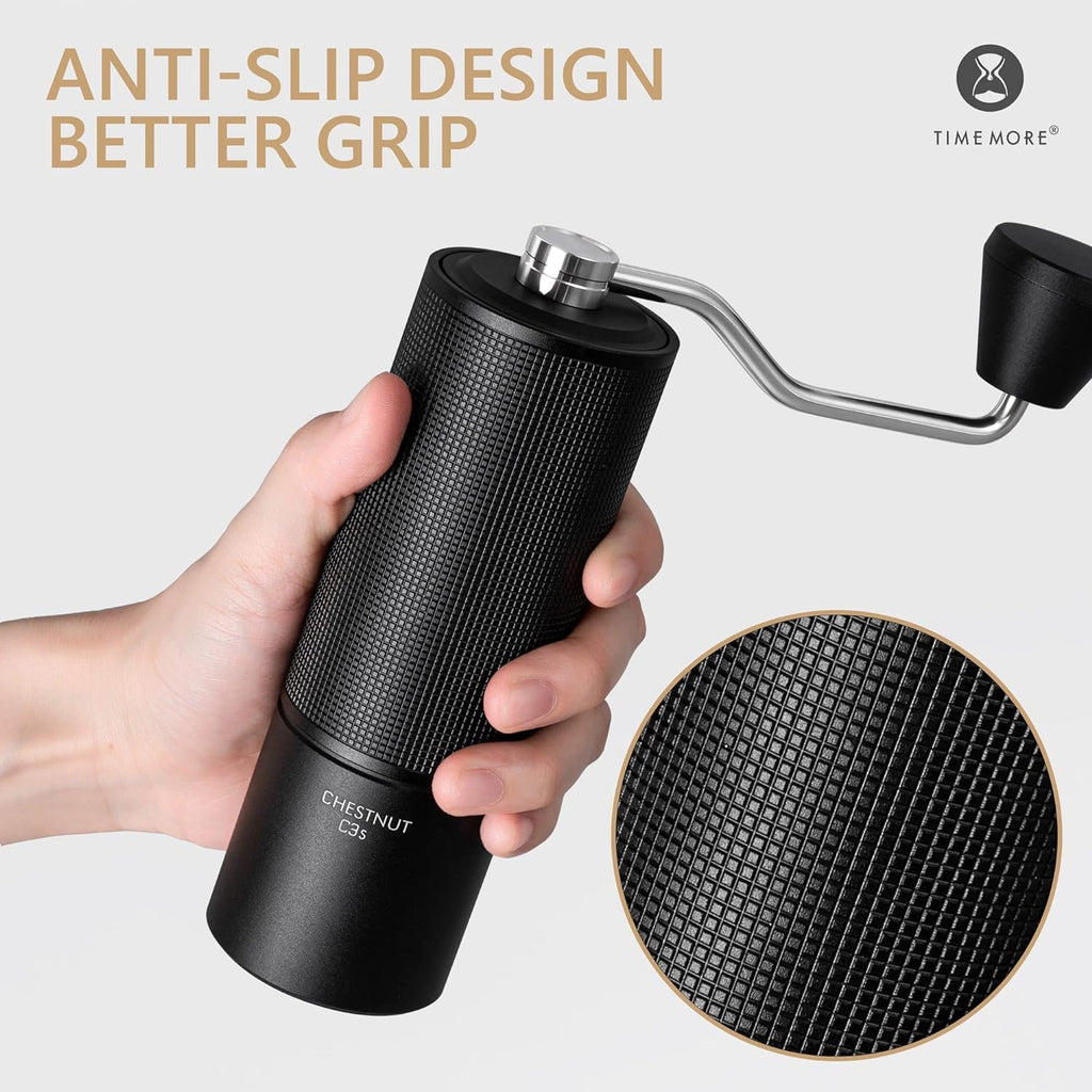 Manual Coffee Grinder with Stainless Steel Conical Burr, 25g, Black Z79227