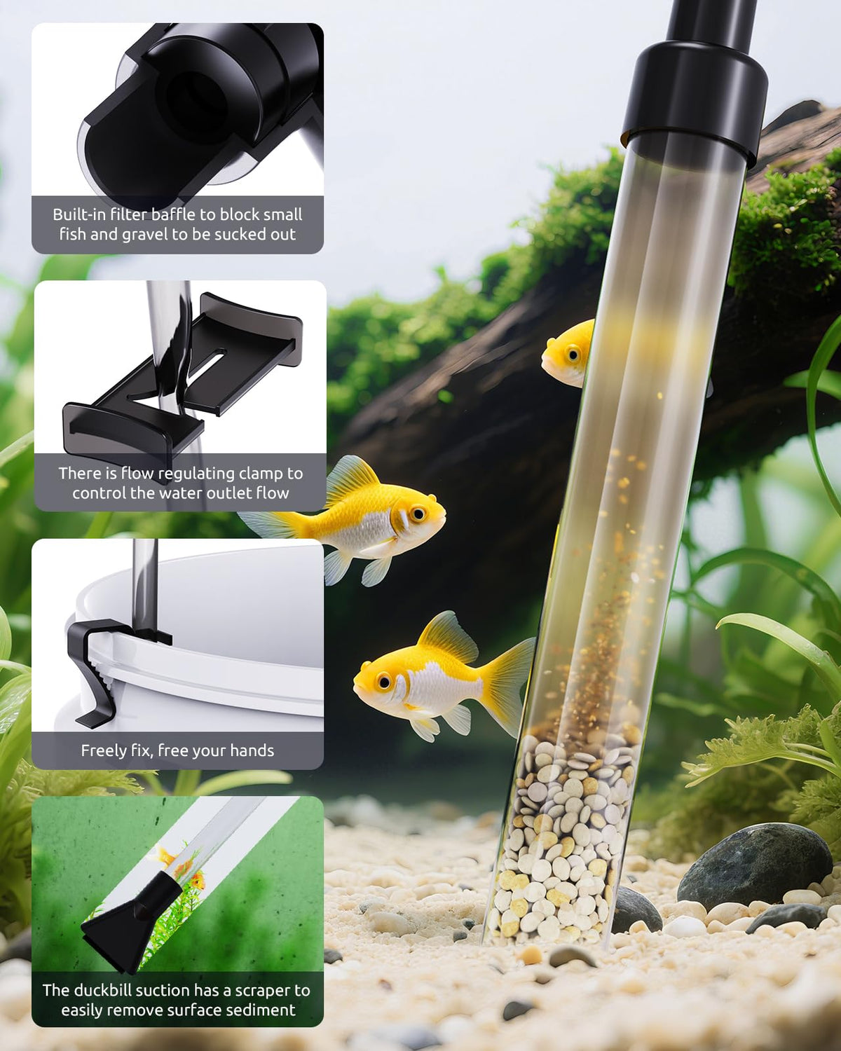 Aquarium Gravel Siphon Vacuum up to 50 Gal R7233