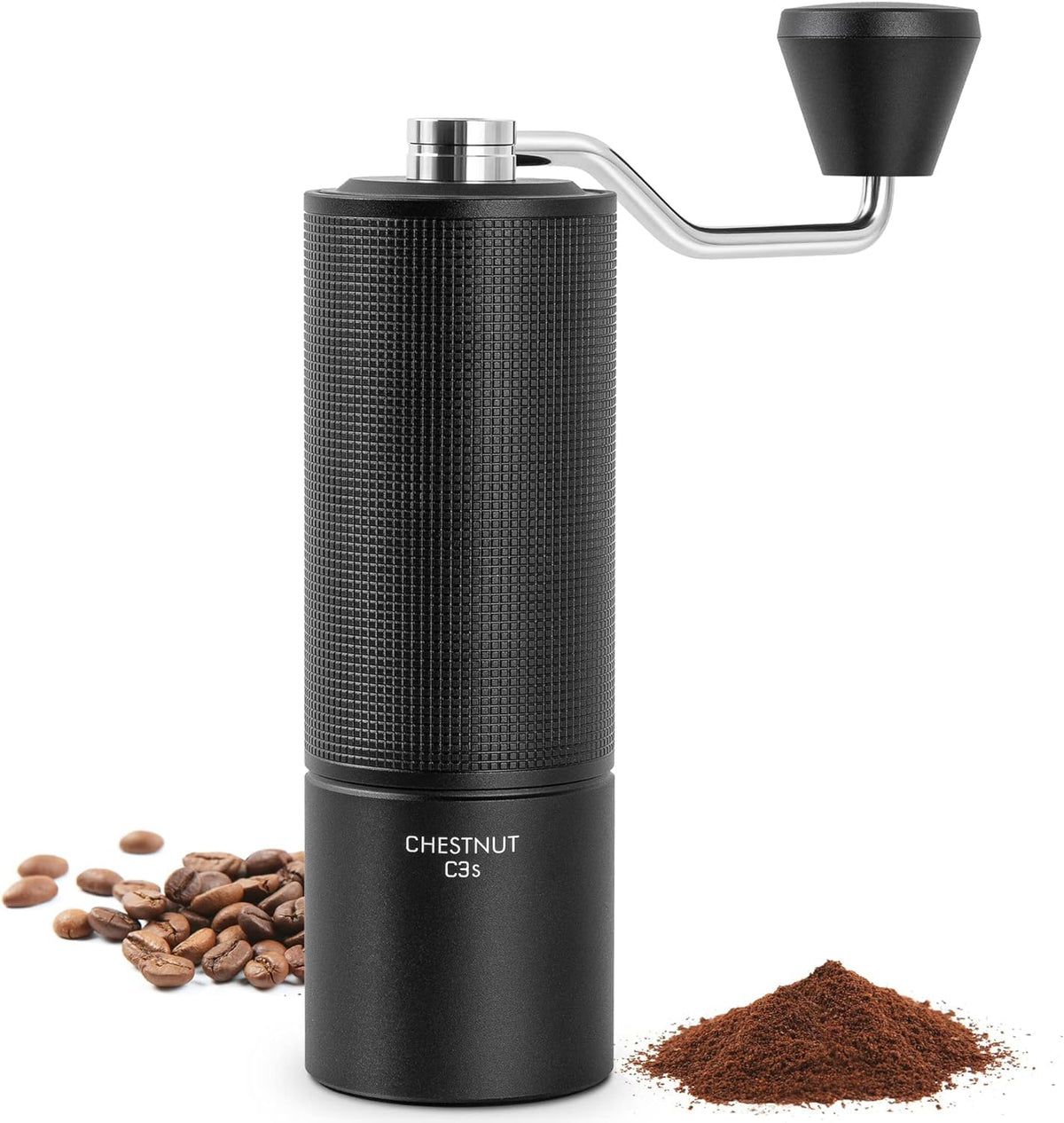 Manual Coffee Grinder with Stainless Steel Conical Burr, 25g, Black Z79227