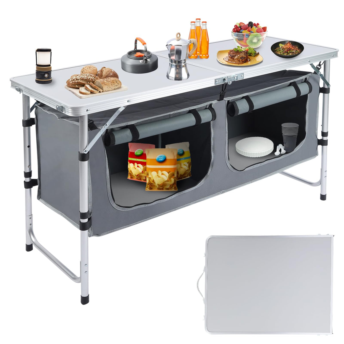 Folding Camping Table with Storage Organizer Z4226