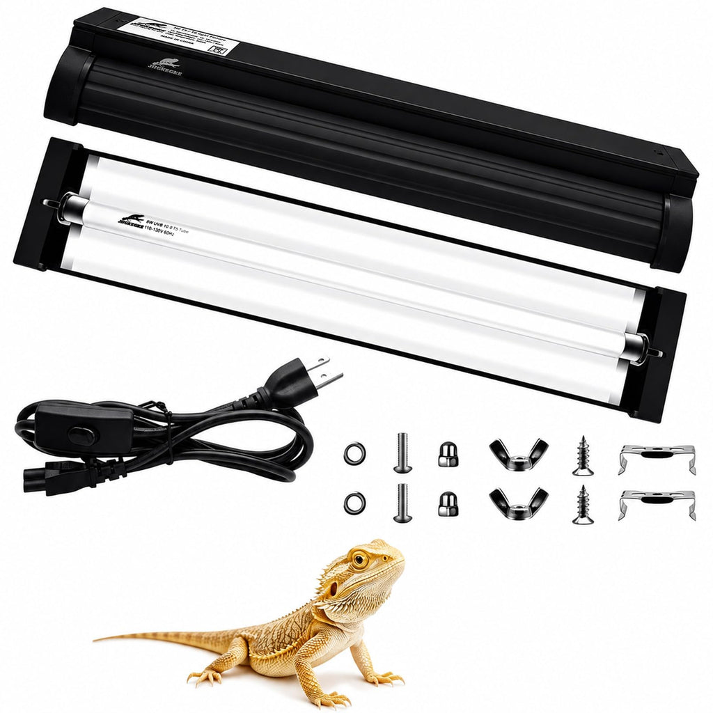 8W UVA UVB Reptile Light Fixture Combo Kit M4389