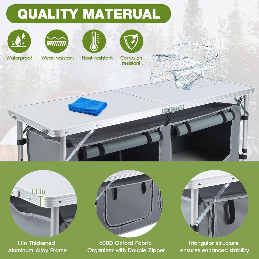 Folding Camping Table with Storage Organizer Z4226