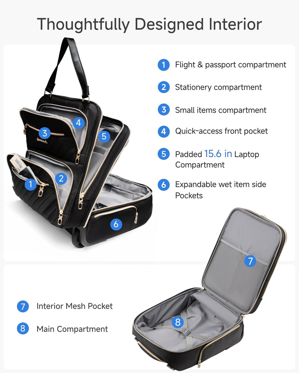 Black 16" Underseat Carry On Bag T477727