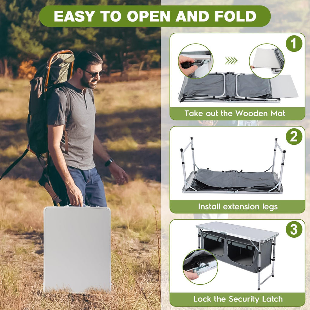 Folding Camping Table with Storage Organizer Z4226