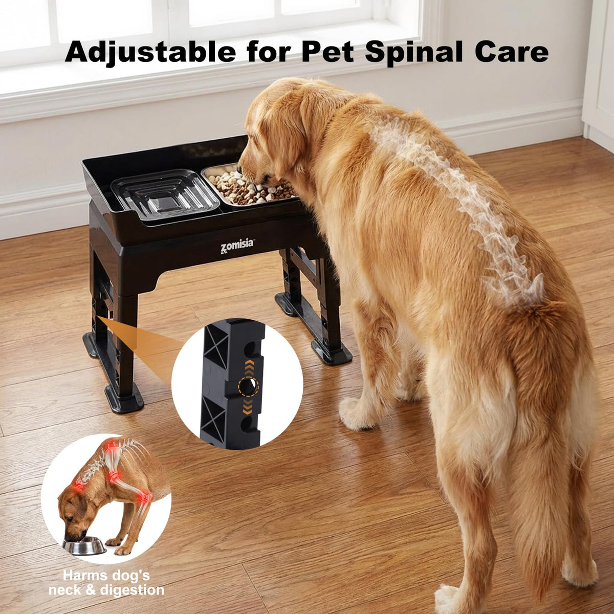 Elevated Dog Bowls with No Spill Water Bowl R4263
