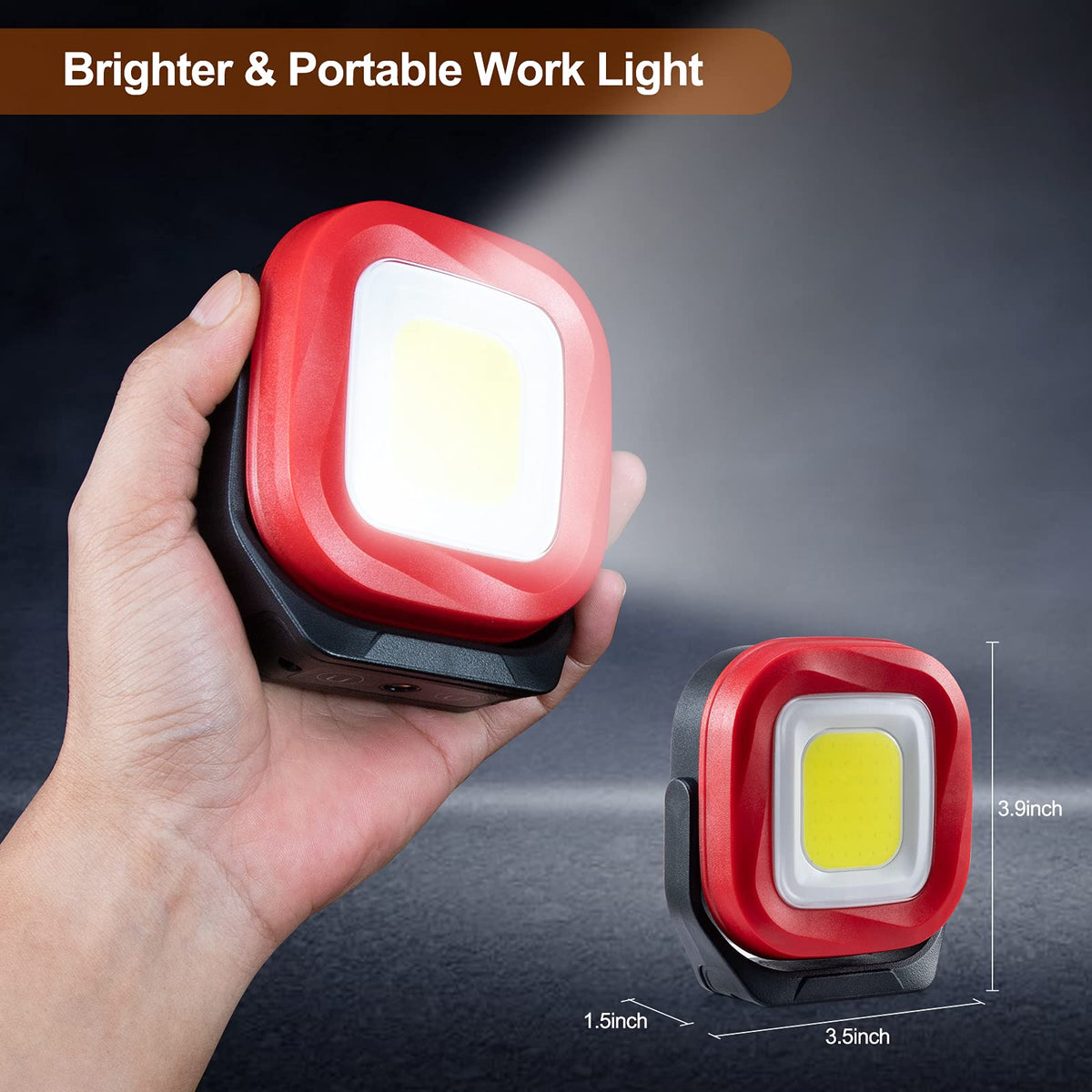 Magnetic Work Light, 42 LEDs 1000 Lumens Rechargeable Portable Inspection Light (2 PCS) I183076