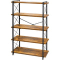 5-Tier Industrial Bookshelf with Metal Frame B6392