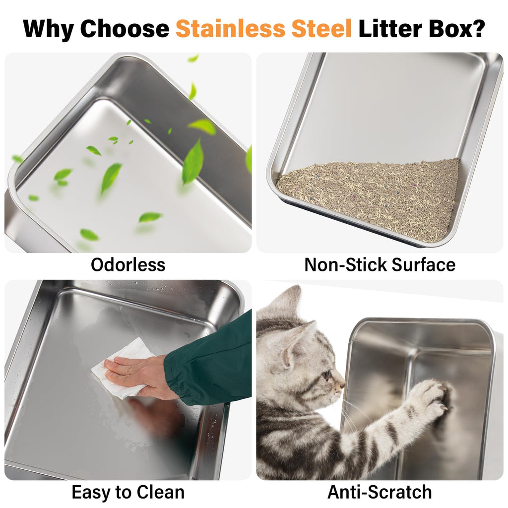 Stainless Steel Cat Litter Box J49240