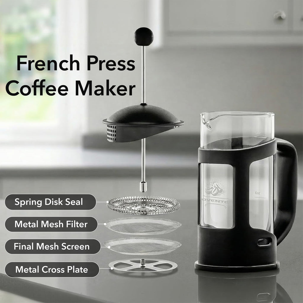 French Press Coffee Maker 12oz Black X71962