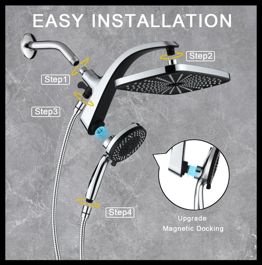 Chrome Handheld Rain Shower Head S413