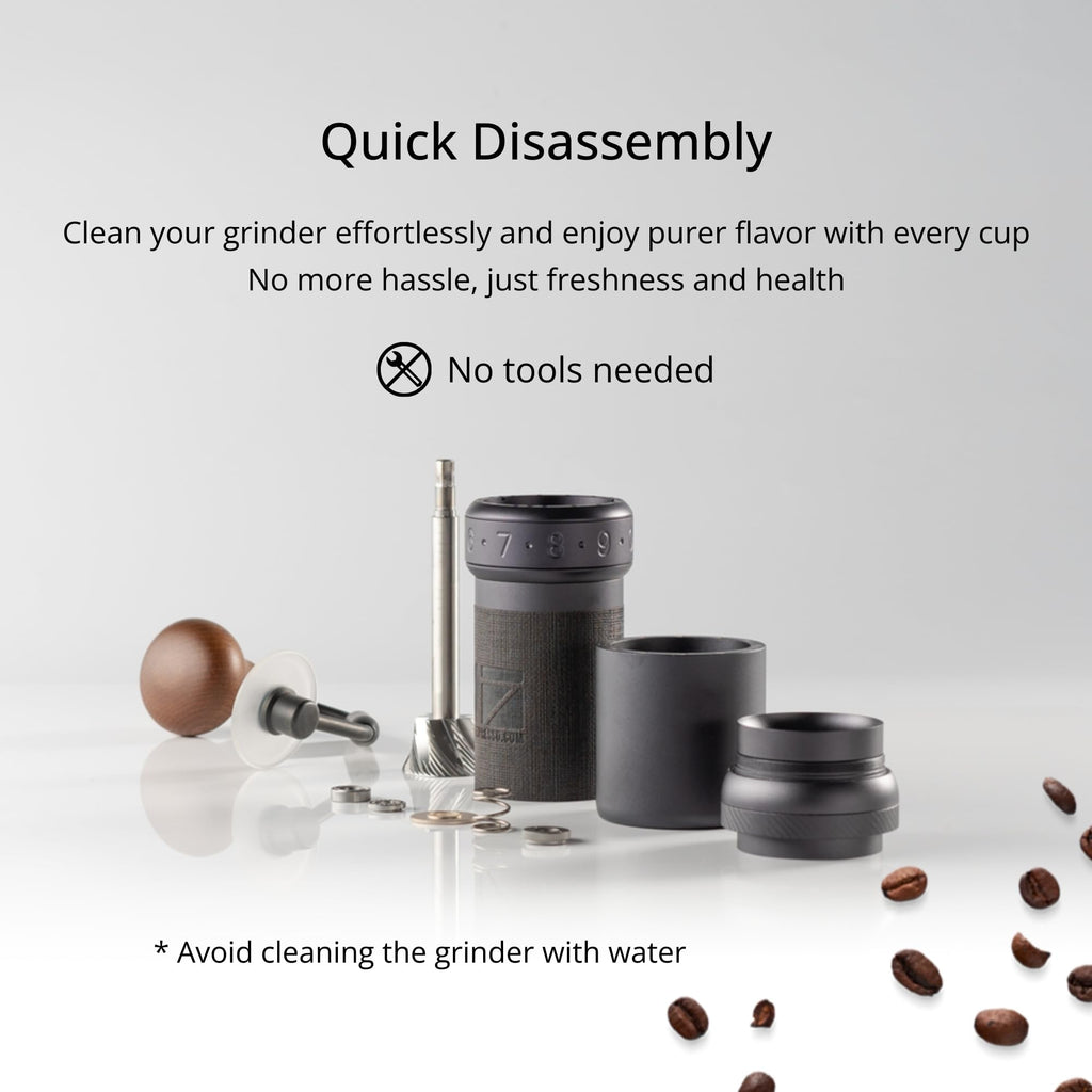 Manual Coffee Grinder Silver with Carrying Case Stainless Steel Conical Burr X4438