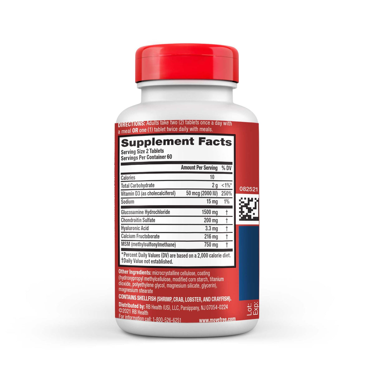 Glucosamine Chondroitin MSM Vitamin D3 Joint Support Supplement 120 Tablets 2 Pack T10080