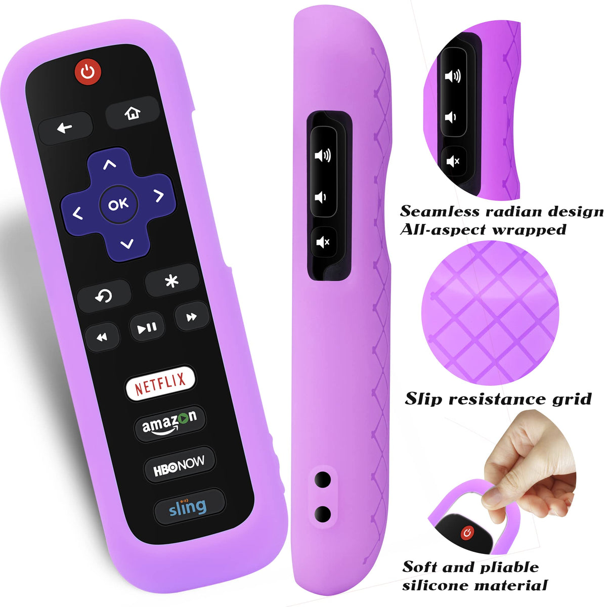 Silicone Remote Cover, 2-Pack, Glow in the Dark, Blue/Purple K76848