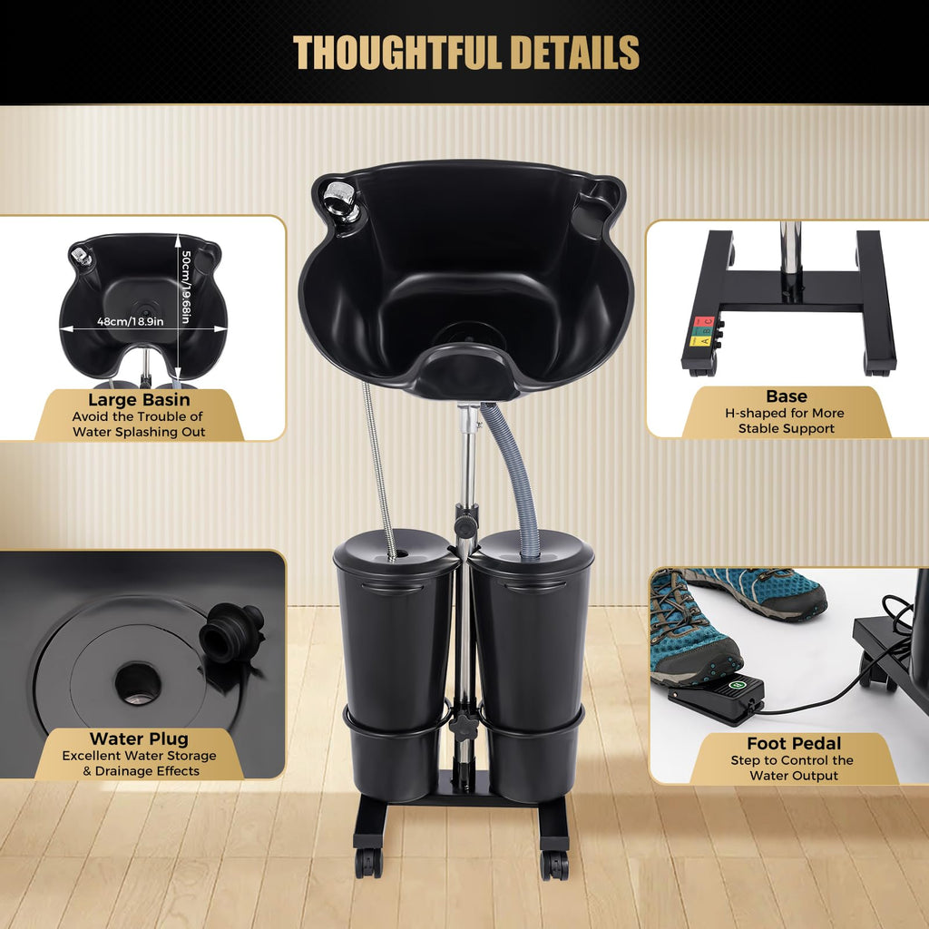 Portable Plastic Shampoo Bowl with Electric Pump I5832