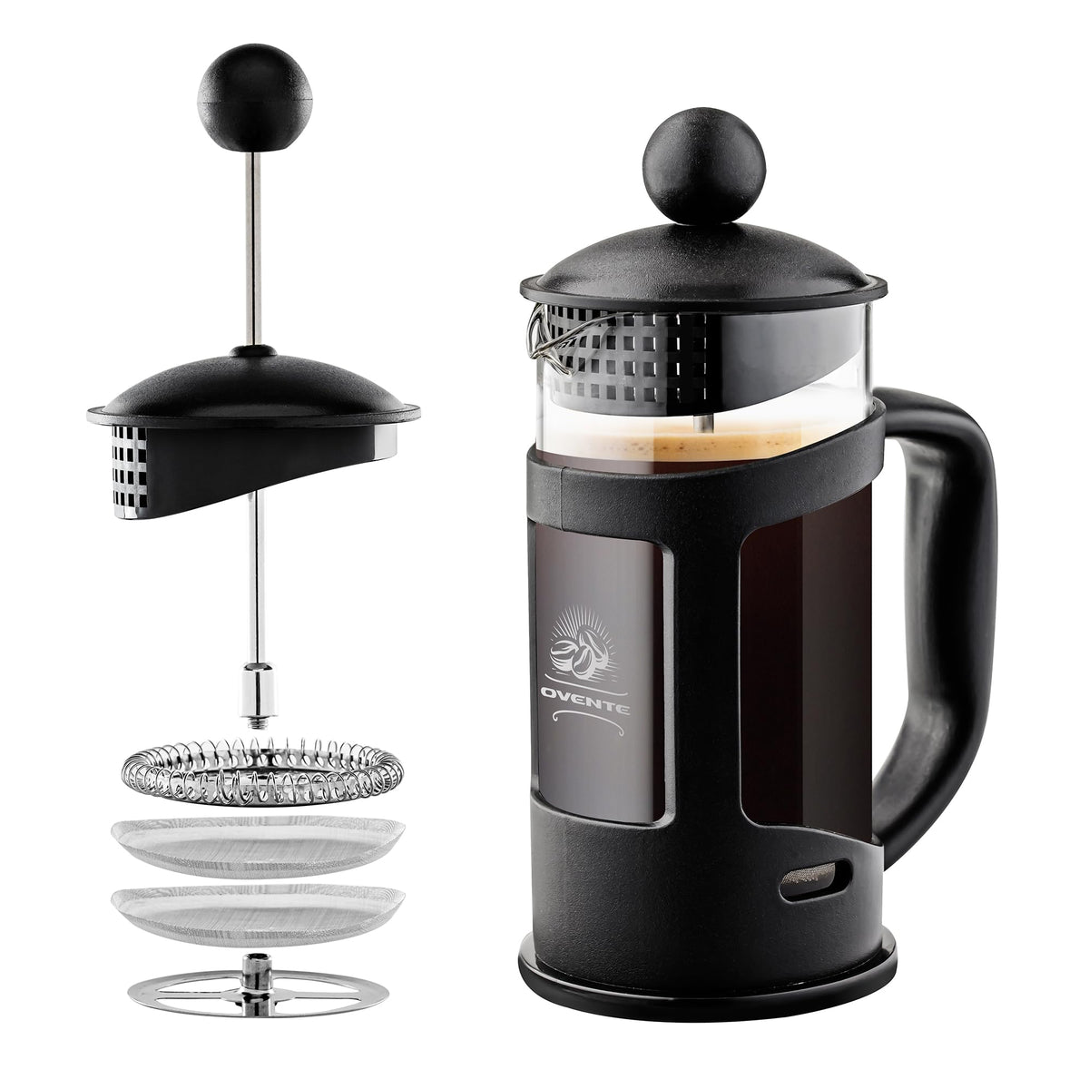 French Press Coffee Maker 12oz Black X71962