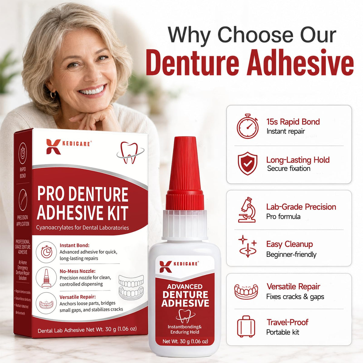 Fast-Setting Dental Bonding Glue Kit 1oz G2212