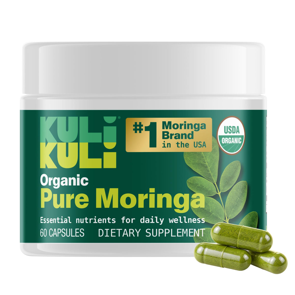 Pure Organic Moringa Leaf Capsules 60ct A61060