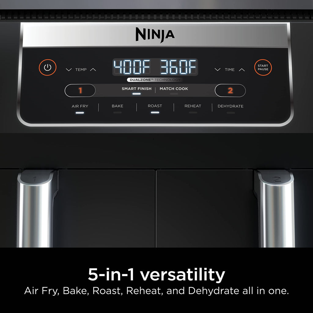 6 Quart 5-in-1 DualZone 2-Basket Air Fryer, Black C266