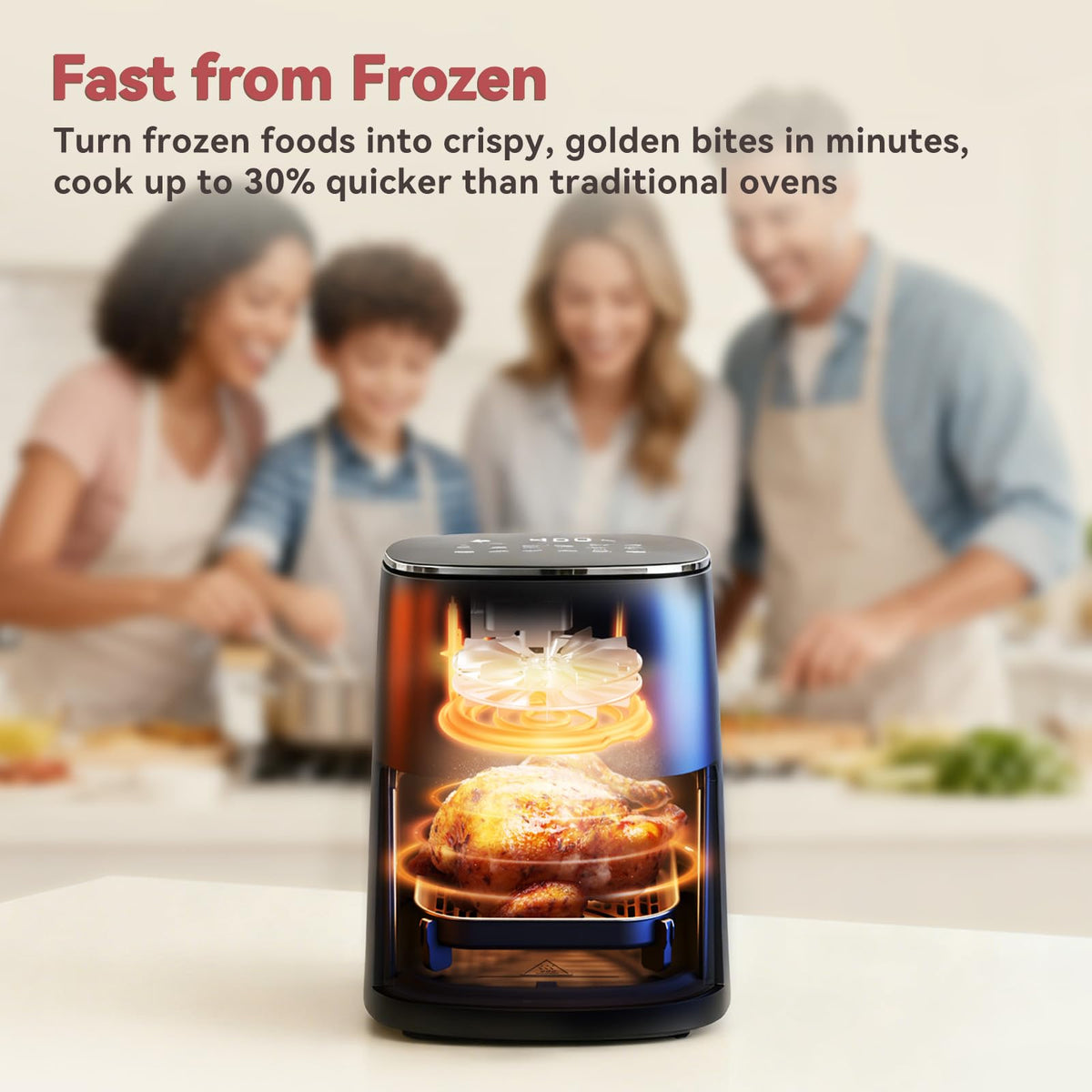 6 Qt Air Fryer with Viewing Window, 12 Presets, Nonstick Dishwasher-Safe Basket, Black Y308