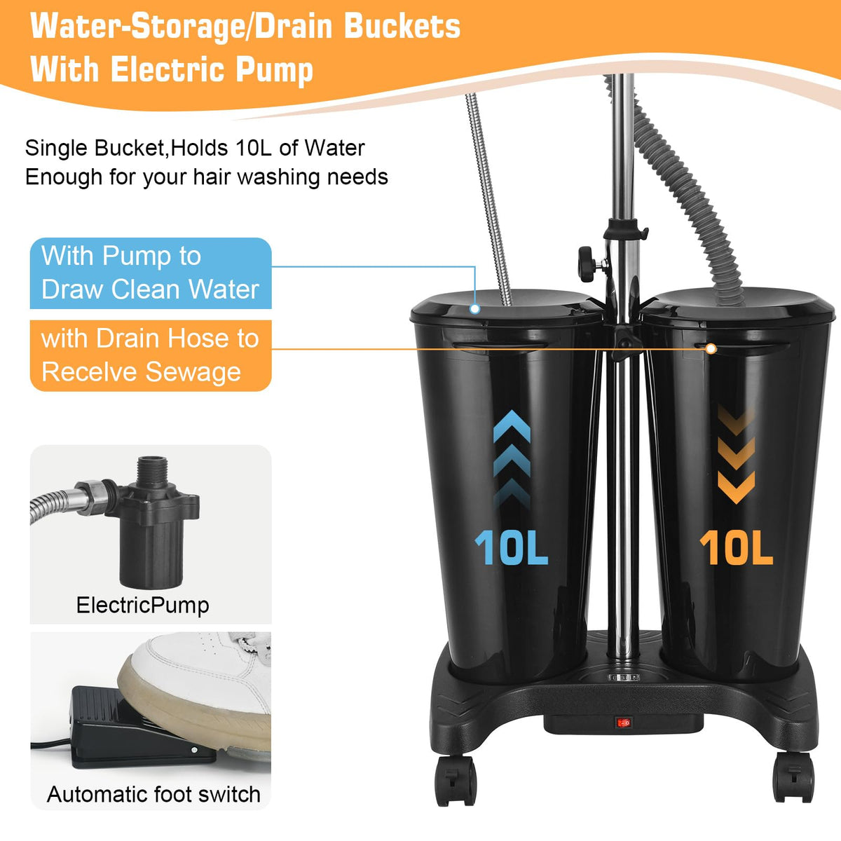 Portable Shampoo Bowl with Electric Pump M922224