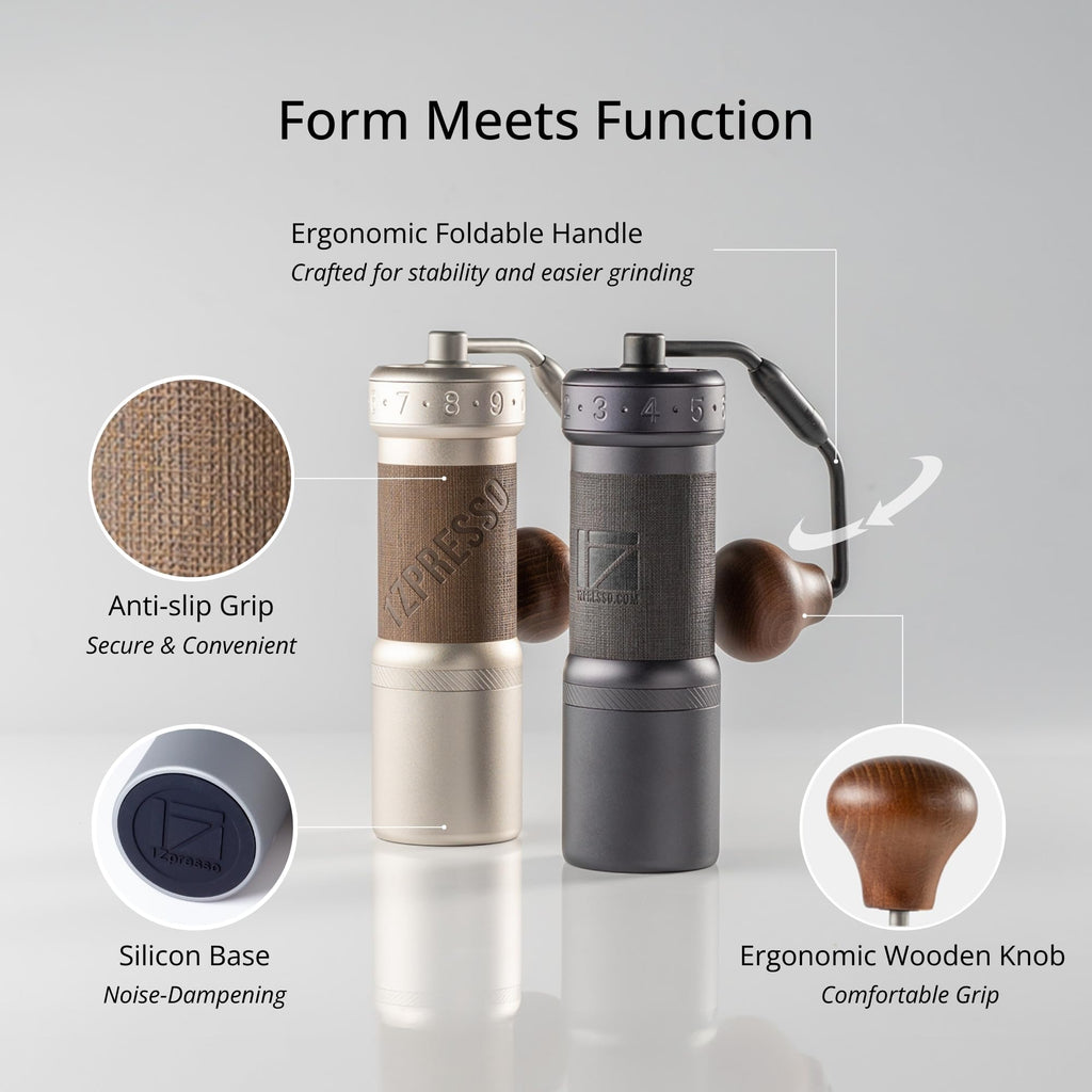 Manual Coffee Grinder Silver with Carrying Case Stainless Steel Conical Burr X4438