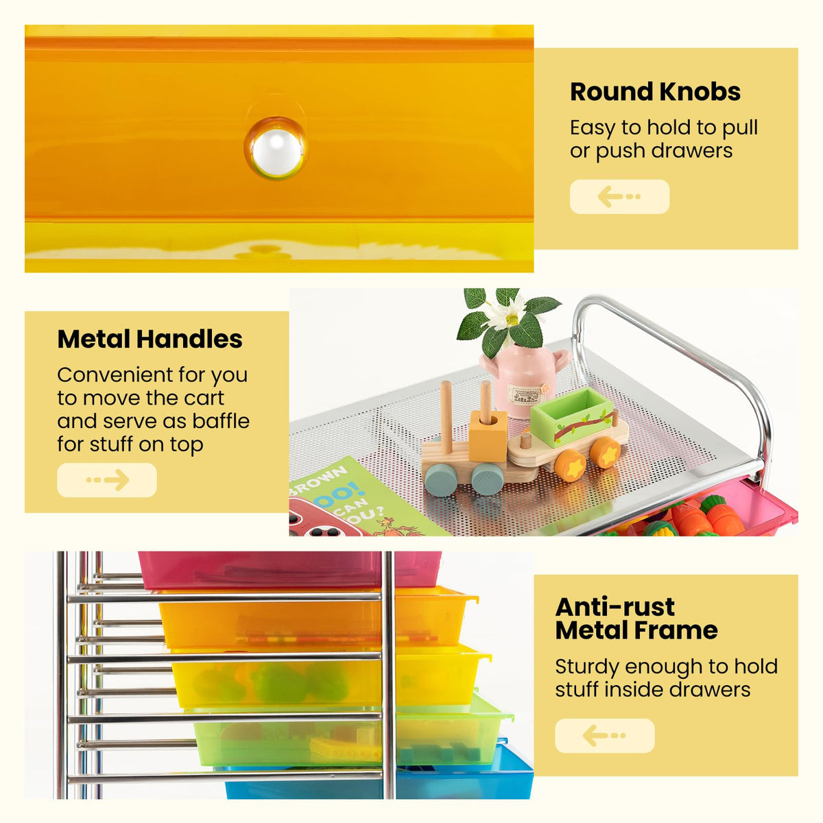12 Drawer Rolling Storage Cart with Lockable Wheel Y5319