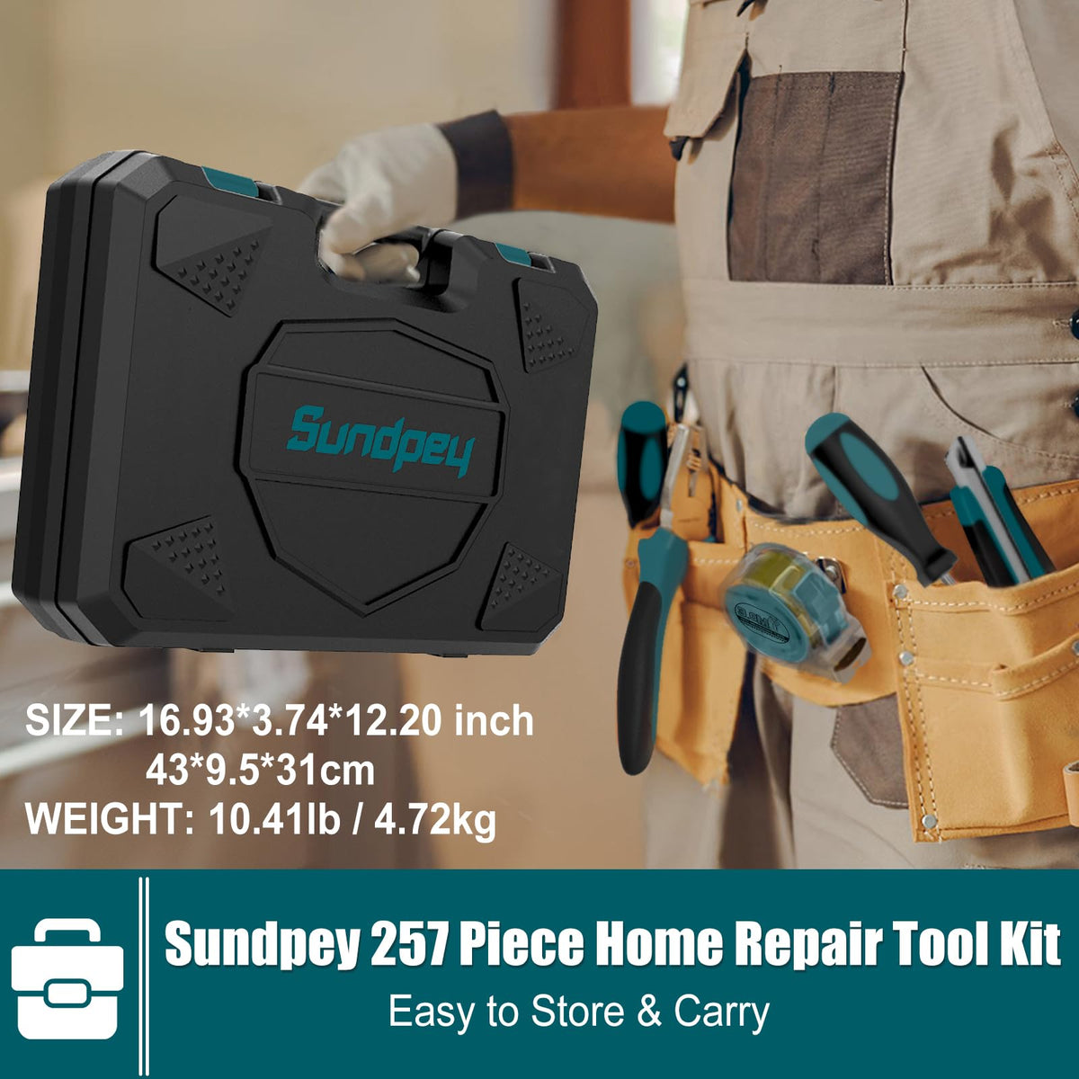 257 Pcs Portable Hand Tool Kit Set with Case X18314