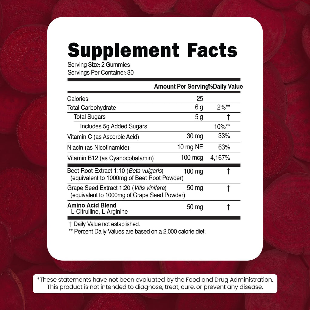 Beet Root Gummies with Grape Seed Z2051