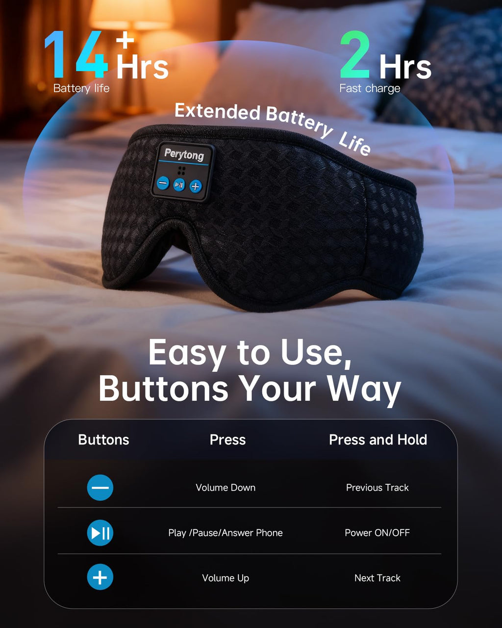 Bluetooth Sleep Mask with Headphones V1403