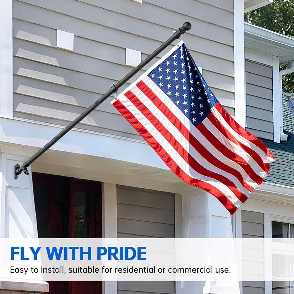 6FT Heavy Duty Tangle Free Steel Flag Pole Kit with 3x5 USA Flag V379