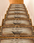 Leopard Printed Peel and Stick Stair Treads 8"x30" 15PCS K65454