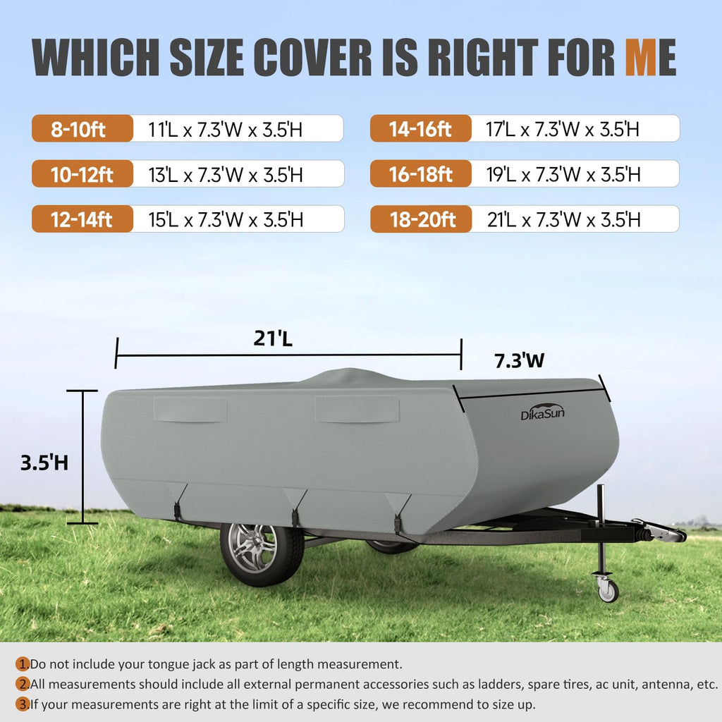 14' ~ 16' 7 Layers Waterproof Pop-up Camper Cover O805896