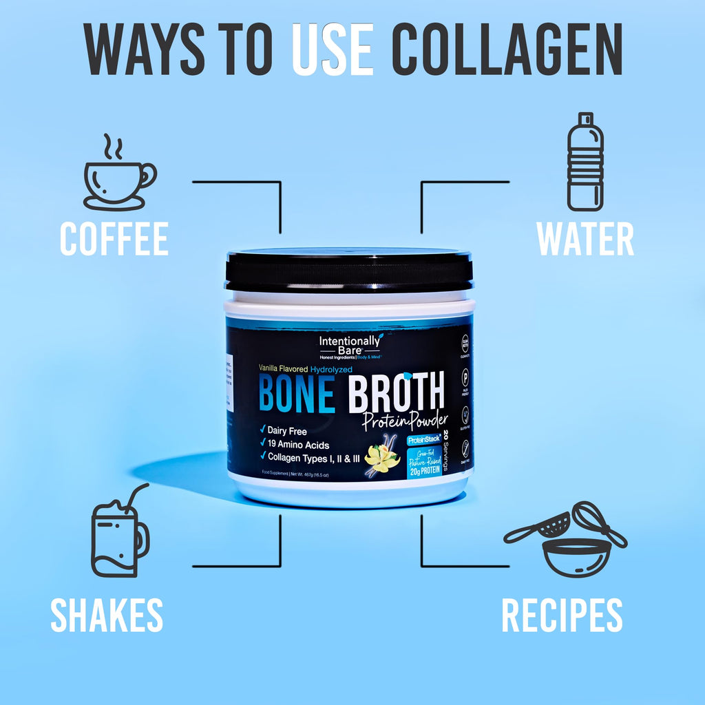 Grass-fed Vanilla Bone Broth Protein Powder 16.5oz K573
