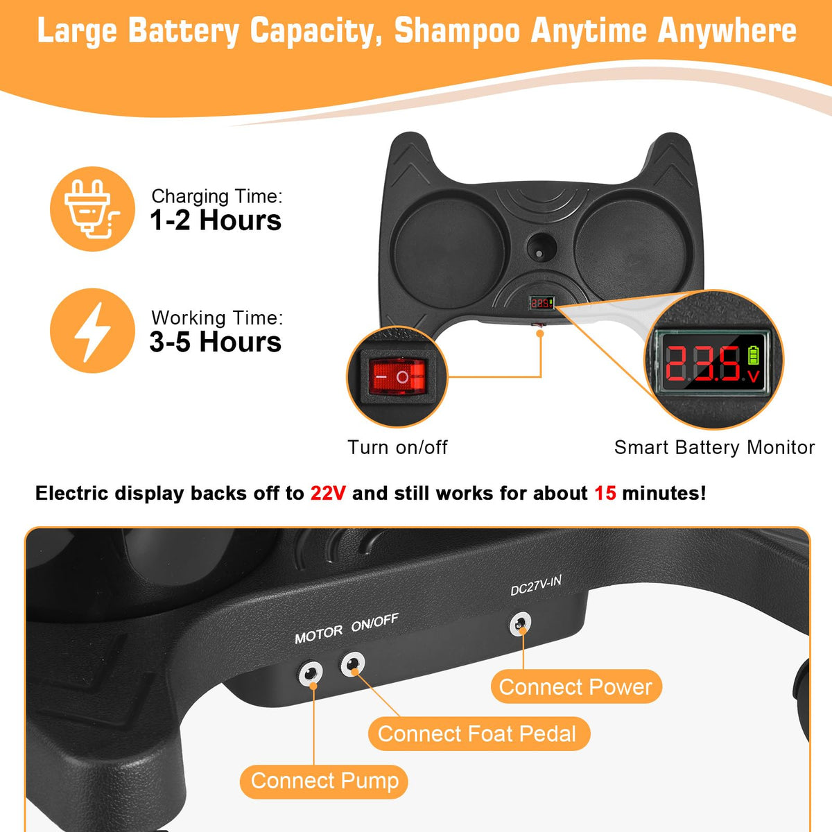 Portable Shampoo Bowl with Electric Pump M922224