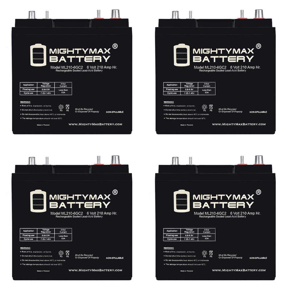 6V 210AH Dual Terminal SLA Replacement Battery 4 Pack Q966991