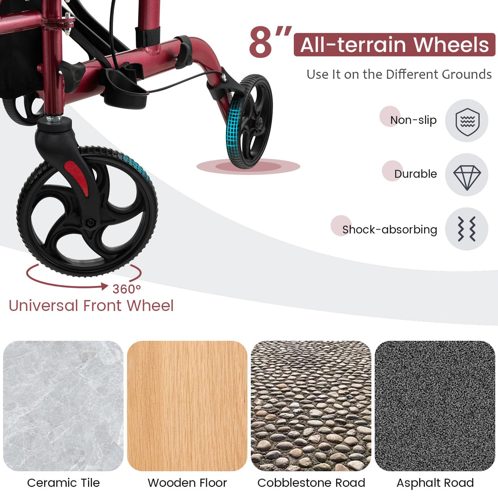 2 in 1 Folding Rollator Walker with Seat X88020