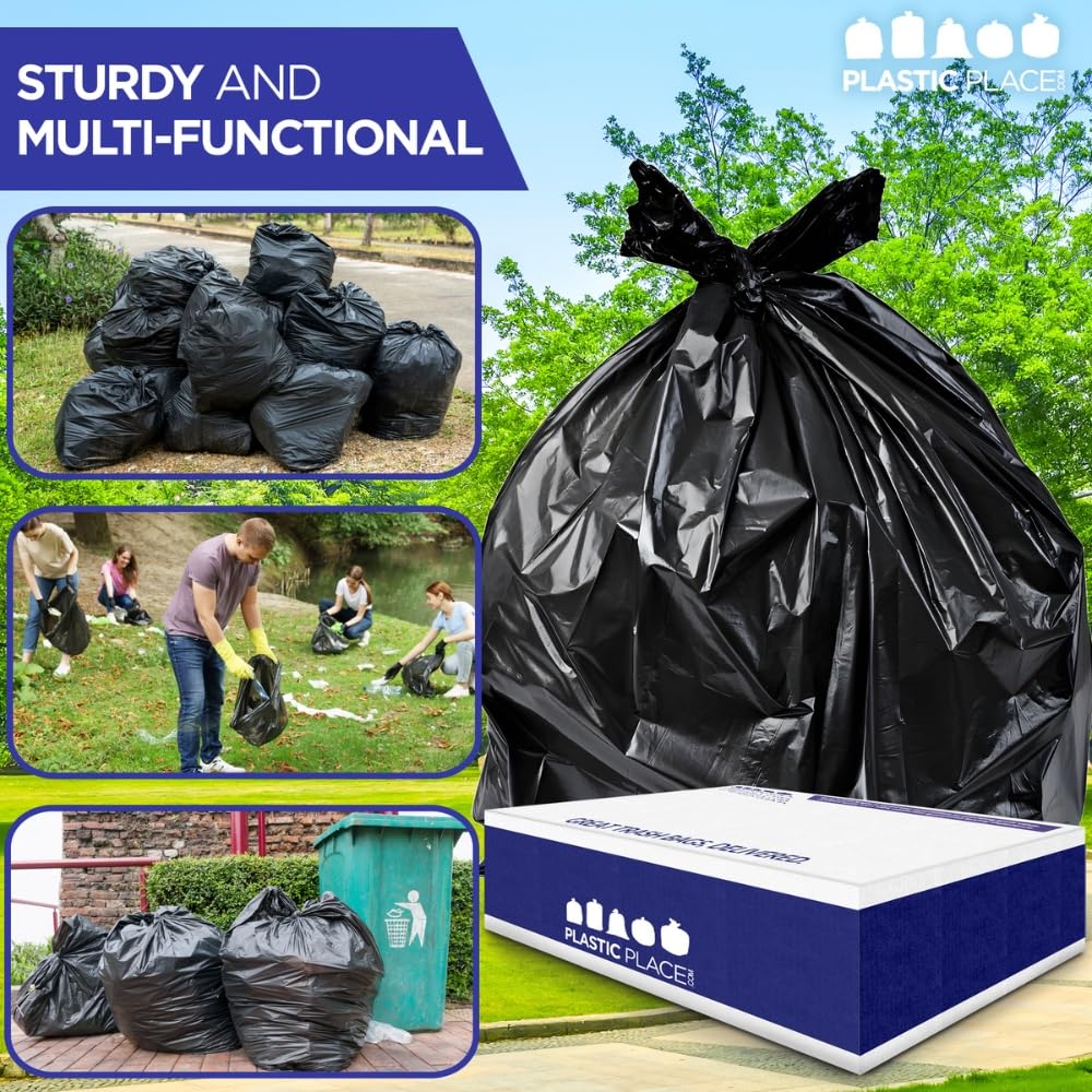Heavy Duty Black 40-45 Gallon Trash Bags 100 Count 1.5 Mil X330459