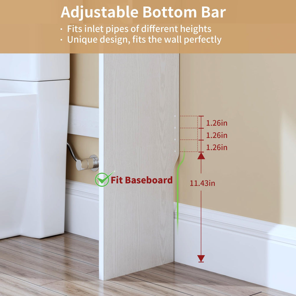 White Over the Toilet Storage Cabinet with Adjustable Shelves A546669