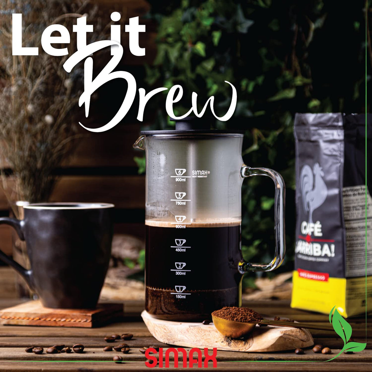 1 Liter Dishwasher Safe Borosilicate Glass French Press B6286