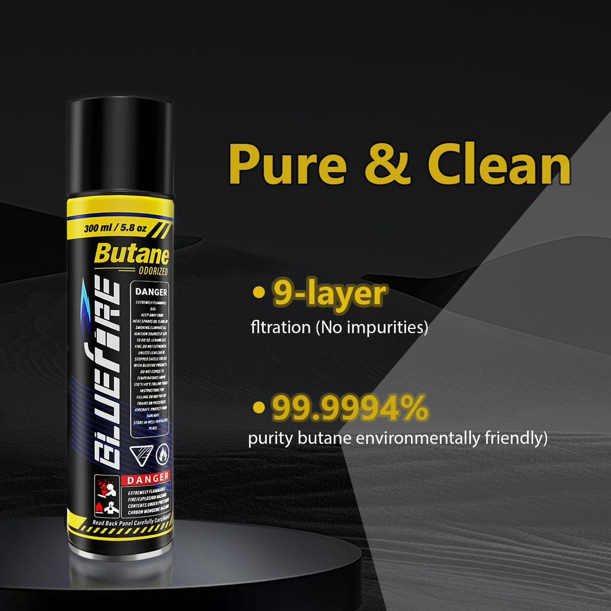 Pack of 2 Butane Fuel Refill 10.56 fl oz Canister with 5 Nozzle Adapters B6722