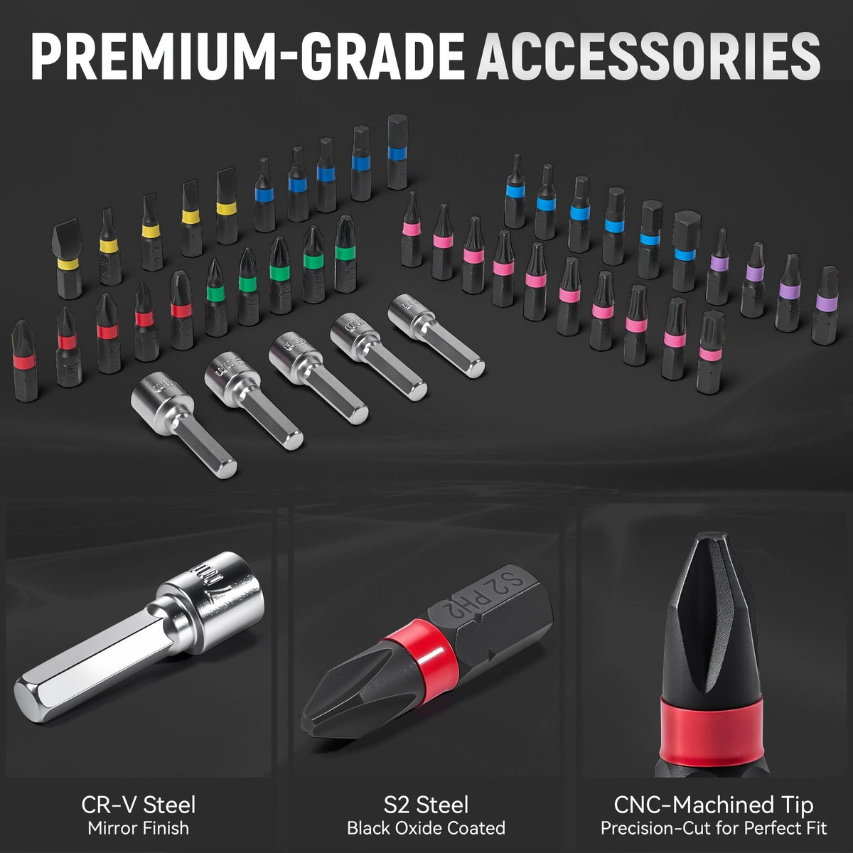 46Pcs Torque Screwdriver Set 1/4" 10-70 in-lb E76536