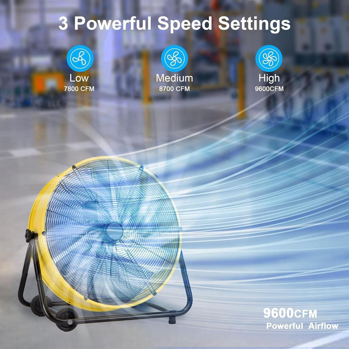 Heavy Duty 3-Speed 20in Floor Drum Fan G56831