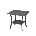Brown Wicker Rattan 2-Tier Outdoor Coffee Table U432758