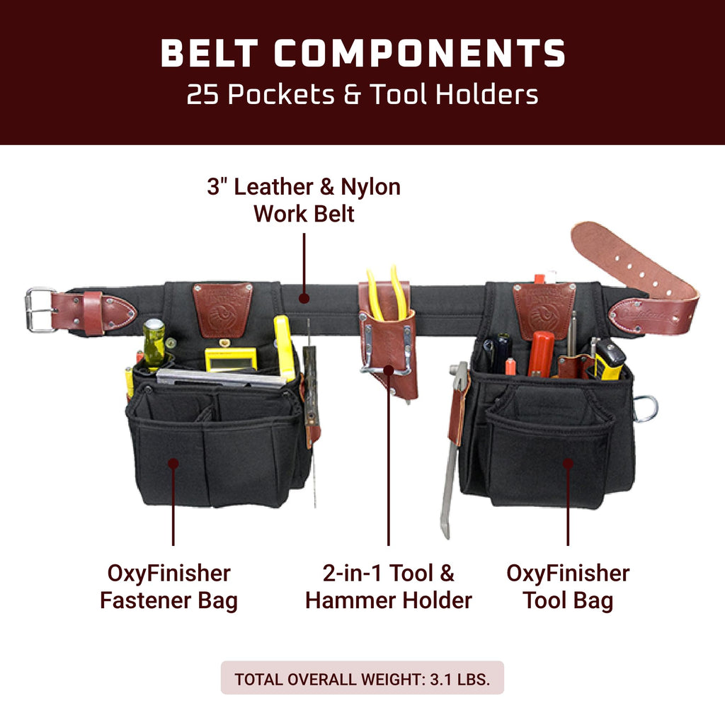 Leather Tool Belt Set with 25 Pockets S461139